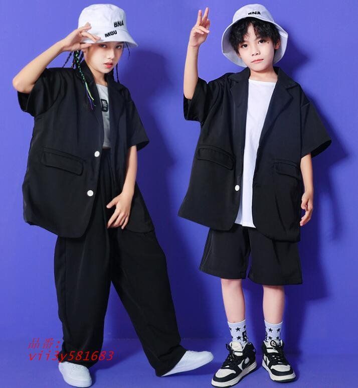 春夏 パンツセット 上下セットアップ 子供服~ジュニア ジャズダンス ヒップホップ 男女兼用 ストリートダンス ジャケット パンツ 普段着 舞台演出服 大人 vii3y581683