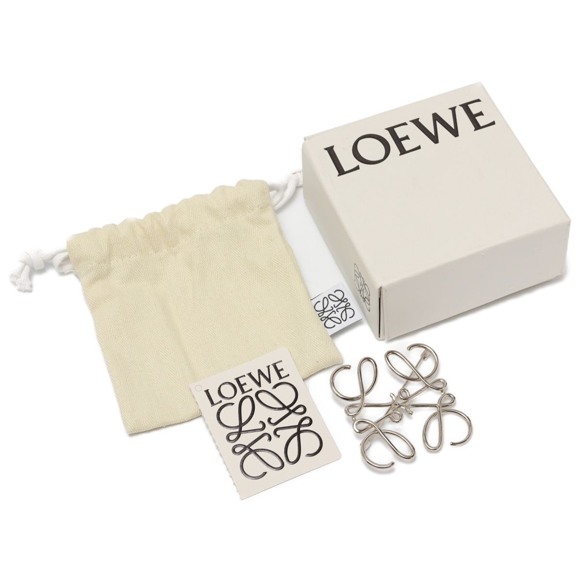 LOEWE ブローチ アナグラム シルバー パラジウム LOEWE ロエベ