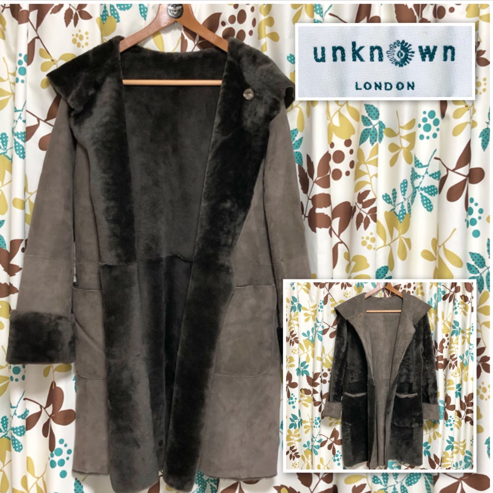 □極美品□希少□unknown アンノウン リバーシブル ムートンコート 
