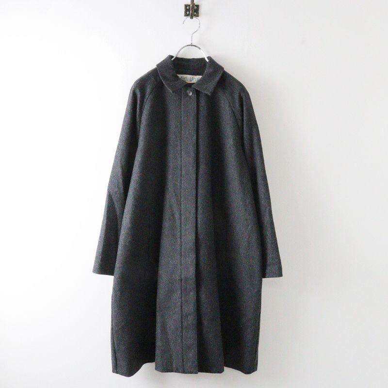 ミディウミ MidiUmi ステンカラー ロング コート ダークグレー 比翼 ミディウミ MidiUmi ステンカラーロングコート/ダークグレー
