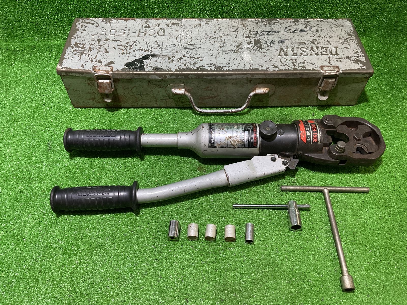 デンサン DCH-150E 油圧圧着工具 ケース有 オ-131