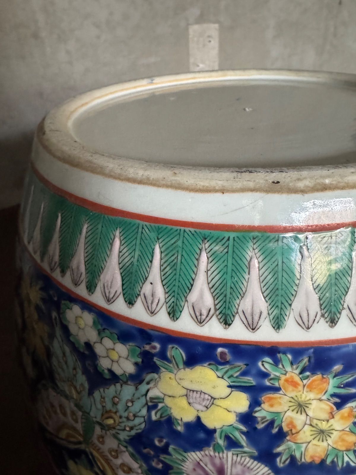 大正期 有田焼 十錦手火鉢 手焙り 花蝶文 プランター|鉢カバー USTAUSTRALIA_COM_AU