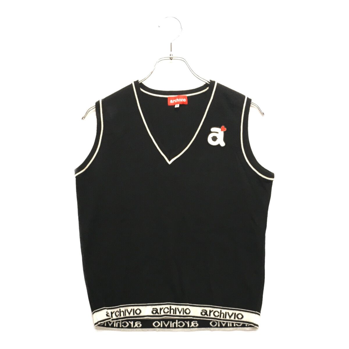 archivio - coco 中古 アルチビオ archivio レディース ベスト 38(M) 黒 ブラック Vネック ニット archivio - coco 中古 アルチビオ archivio レディース ベスト