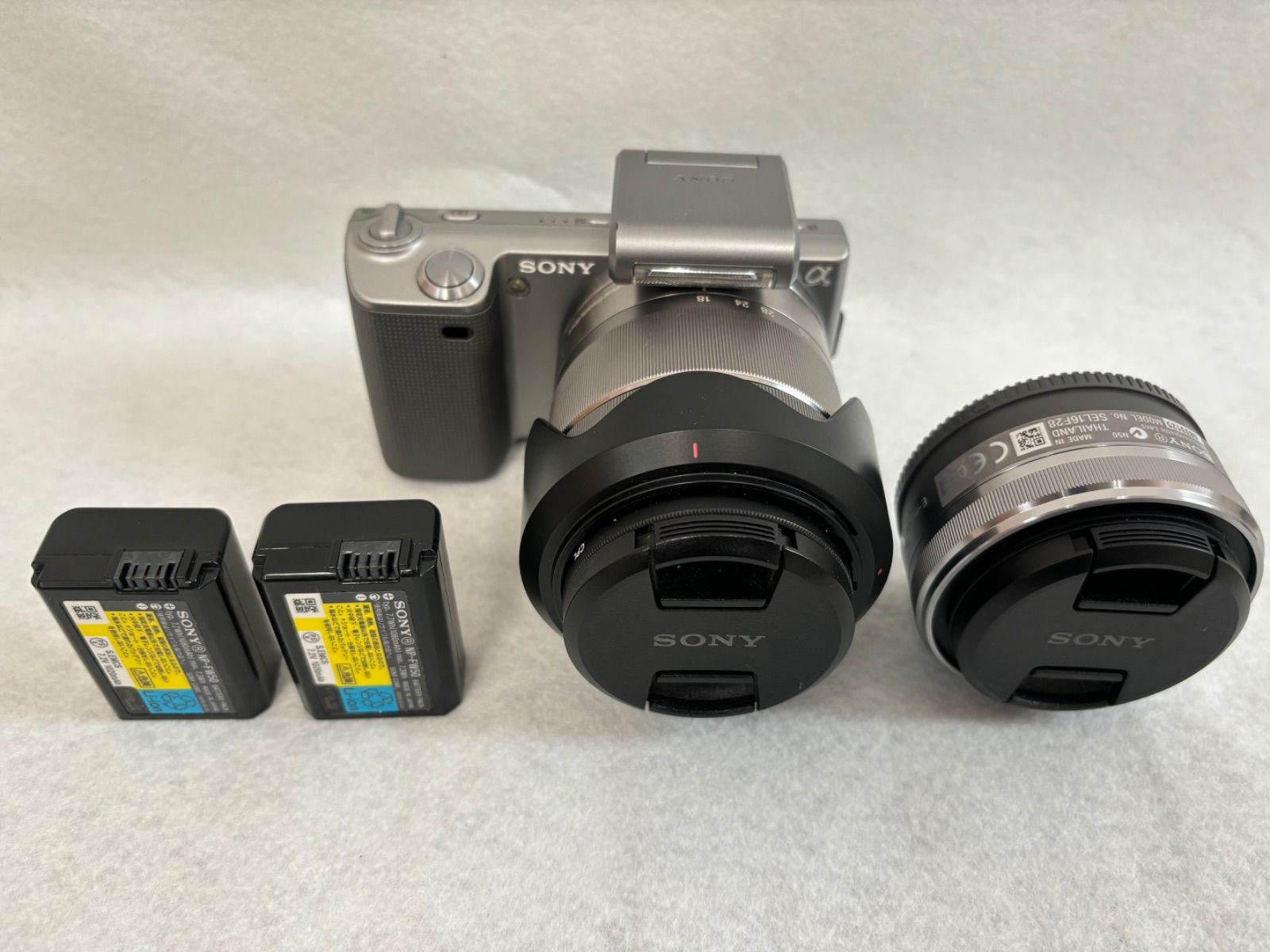 SONY α NEX-5 デジカメ SEL1855 SEL16F28 レンズ シルバー