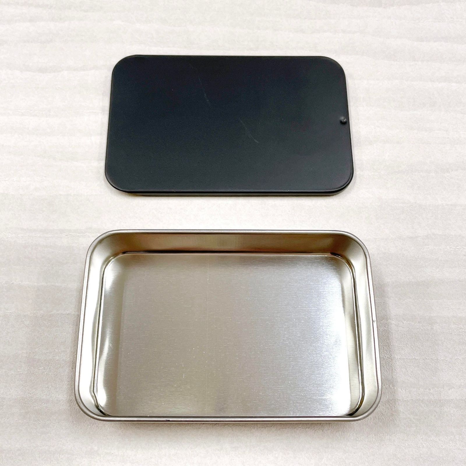 【 スライドケース 】 60mm×92mm×20mm ブラック スライド式 タブレット ブリキ缶 ケース 小物入れ 携帯用 長方形 コンテナ