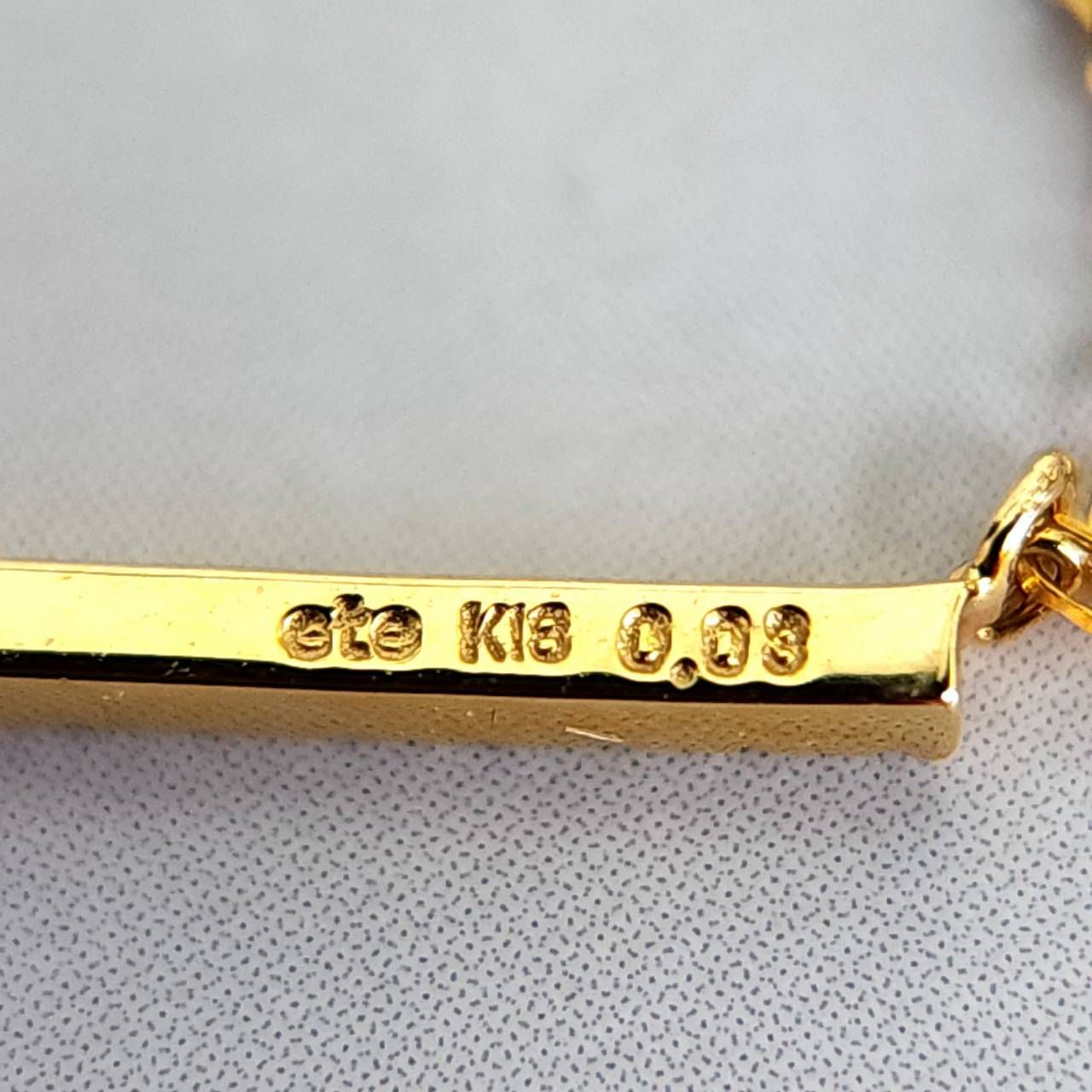 ete エテ K18 パーティクル ネックレス ダイヤ 0.03ct 保存袋 ショップ 