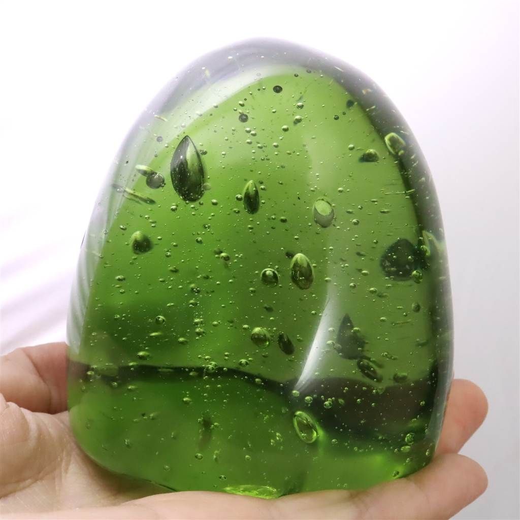 インドネシア産アンダラクリスタル ポリッシュ グリーン 若草色 765g 榎本通商55809