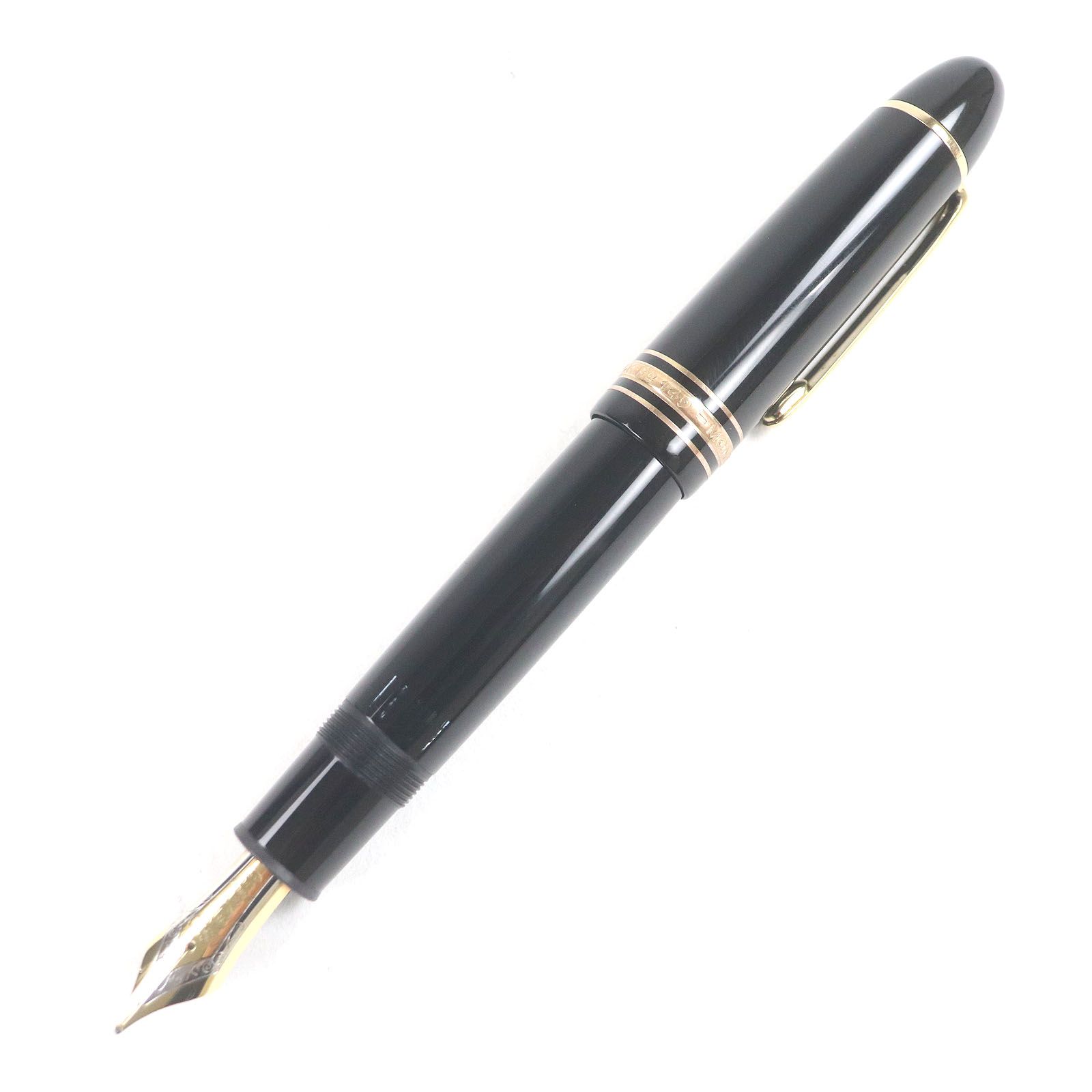 □MONTBLANC モンブラン マイスターシュテュック 149 ペン先18K Bニブ キャップ式 万年筆 ブラック ゴールド き メンズ