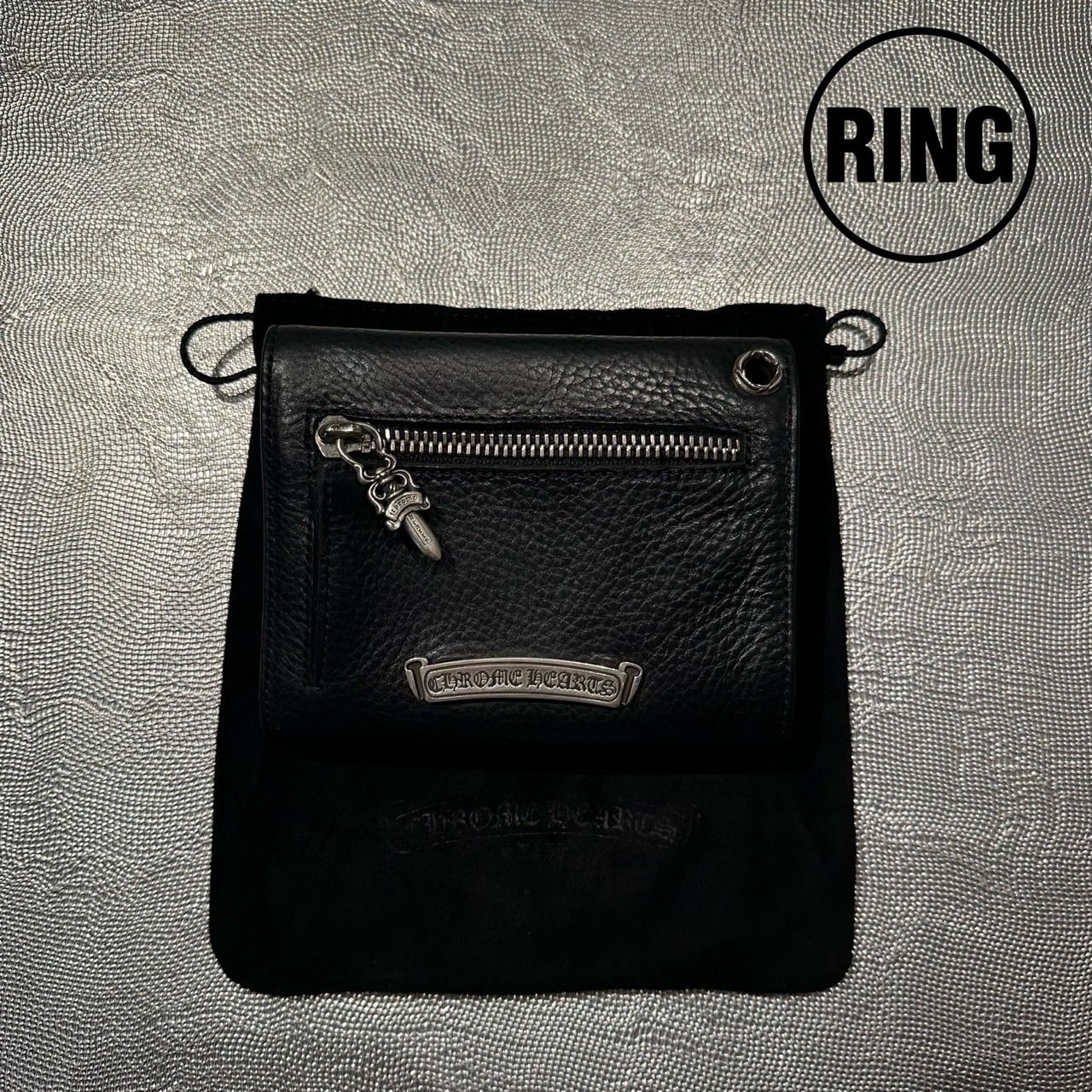 使用期間6ヵ月未満 CHROME HEARTS WAVE ウォレット  CHROME HEARTS クロムハーツ（原本有） WAVE NVLTY LTHR ウェーブウォレット ネイビー系中古