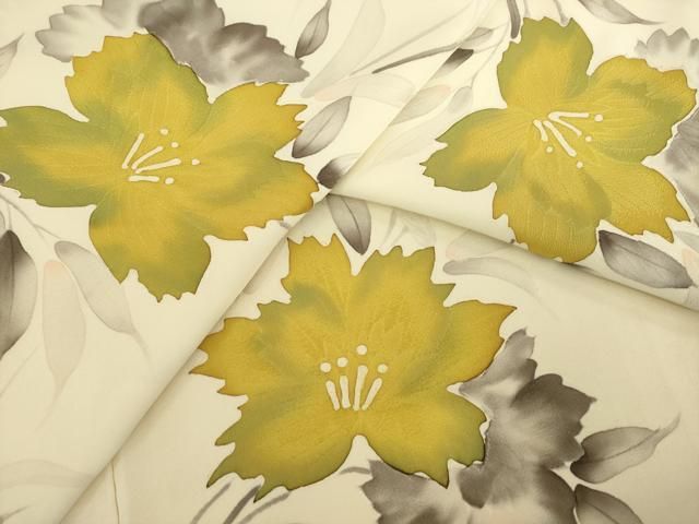 平和屋着物▽上質な小紋 単衣 こぼれ松葉文 正絹 逸品 未使用