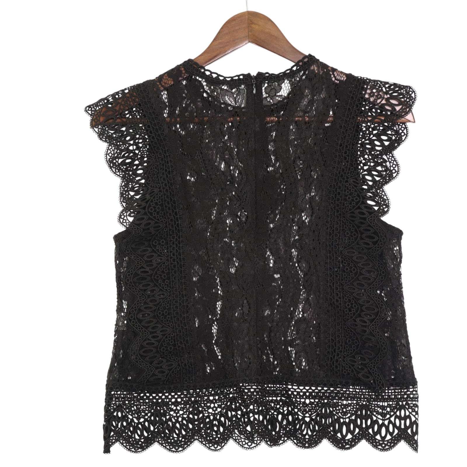 sale!新品タグ付☆ZARAザラ☆フラワーレースノースリーブ 黒 ZARA ザラ 春夏 現行タグ☆ ノースリーブ 花柄 フラワー 総レース