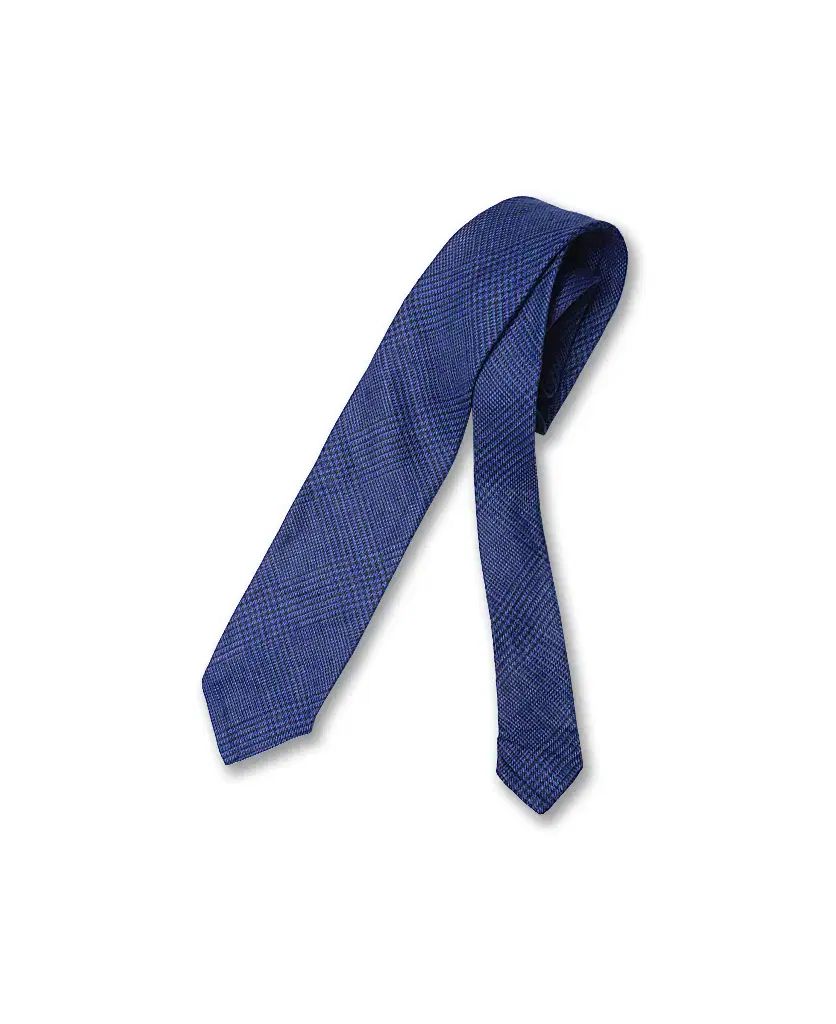 ドレイクス Drake’s ウルトラマリン チェック リネン タイ