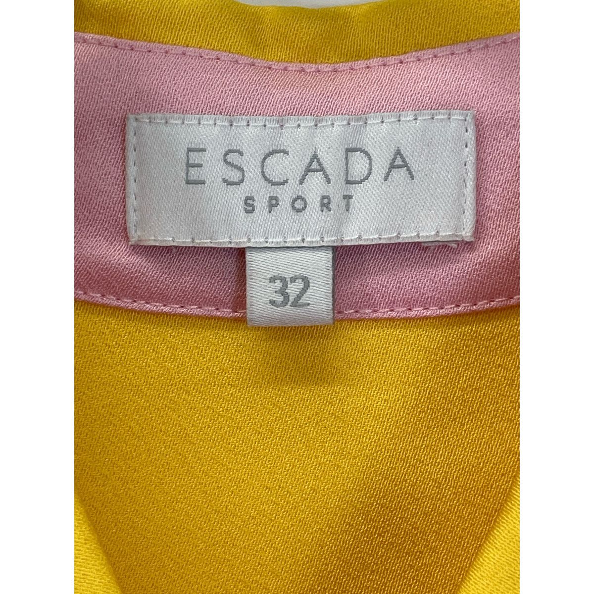 ESCADA エスカーダ ピンクイエローバイカラー ワークシャツ ワンピース 32 - メルカリ