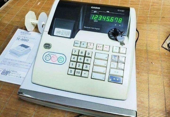 カシオレジスター TE-M80 中古品 人気機種感熱紙 送料無料 923044 カシオレジスター TE-M80 中古品 人気機種感熱紙 送料無料