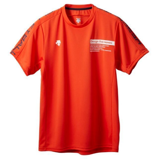 DESCENTE デサント 半袖バレーボールシャツ オレンジ XOサイズ DVUVJA51 OR | スポーツ スポーツウェア ウエア 服 衣類 機能性 トップス 半袖 ショートスリーブ 素材 ブランド 吸汗速乾 ウェア ポリ