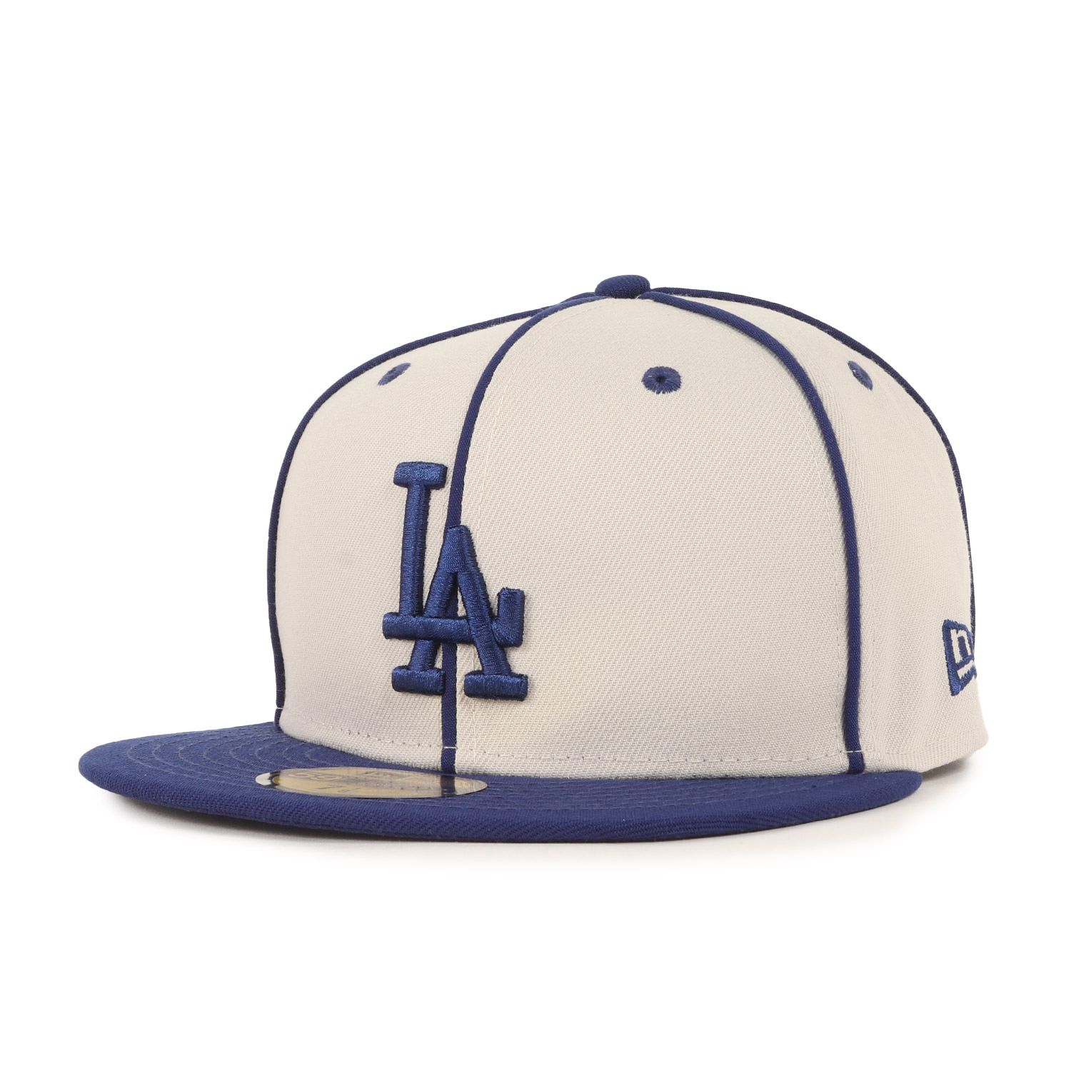 新品 NEW ERA ニューエラ キャップ サイズ:7 1/8(56.8cm) ロサンゼルス・ドジャース LA ロゴ ベースボール キャップ 59FIFTY Piping MLB LOS ANGELES DODGERS 帽子 ストーン ダークロイヤル