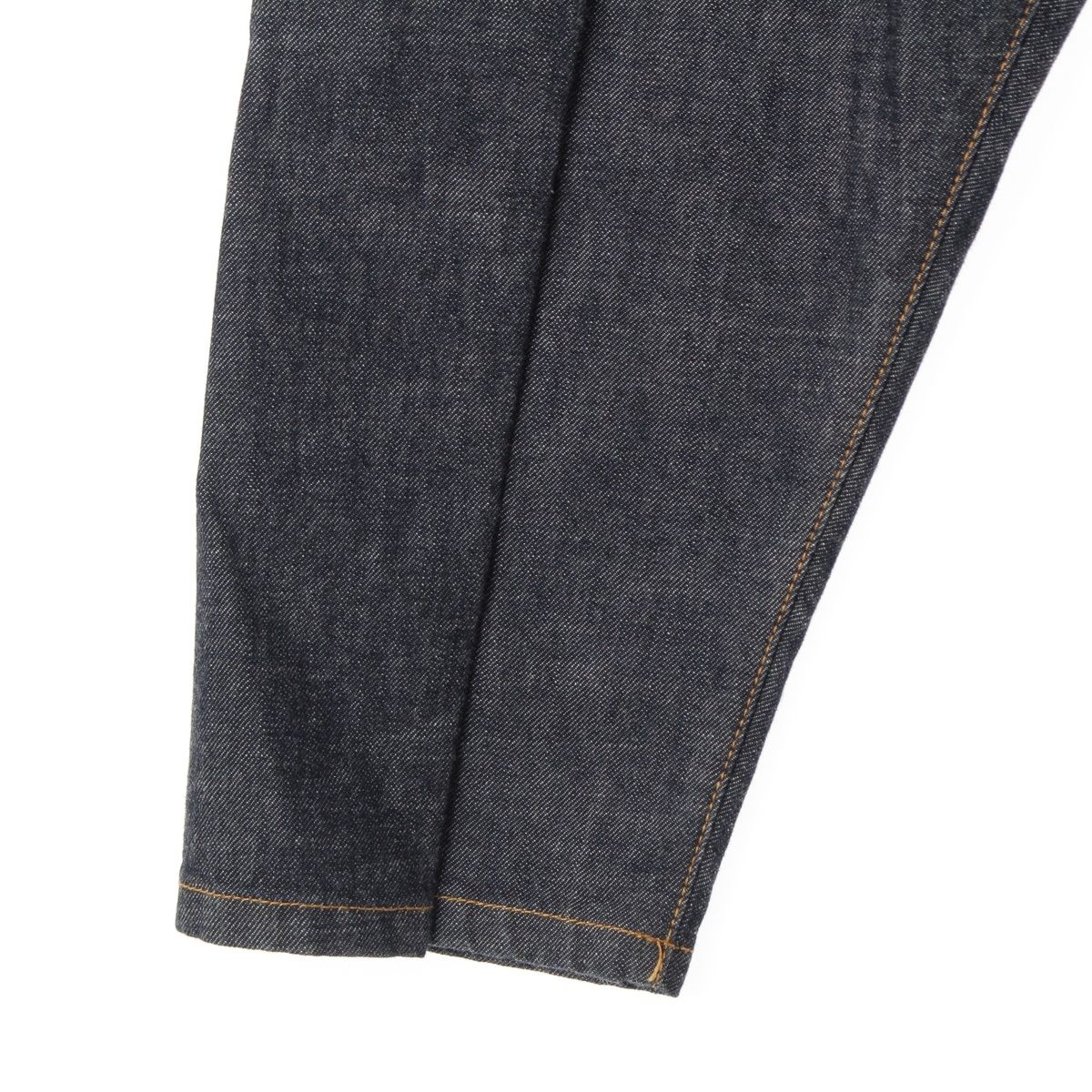 ロエベ コットン デニム カーフレザー ハイウエスト パンツ ボトムス  