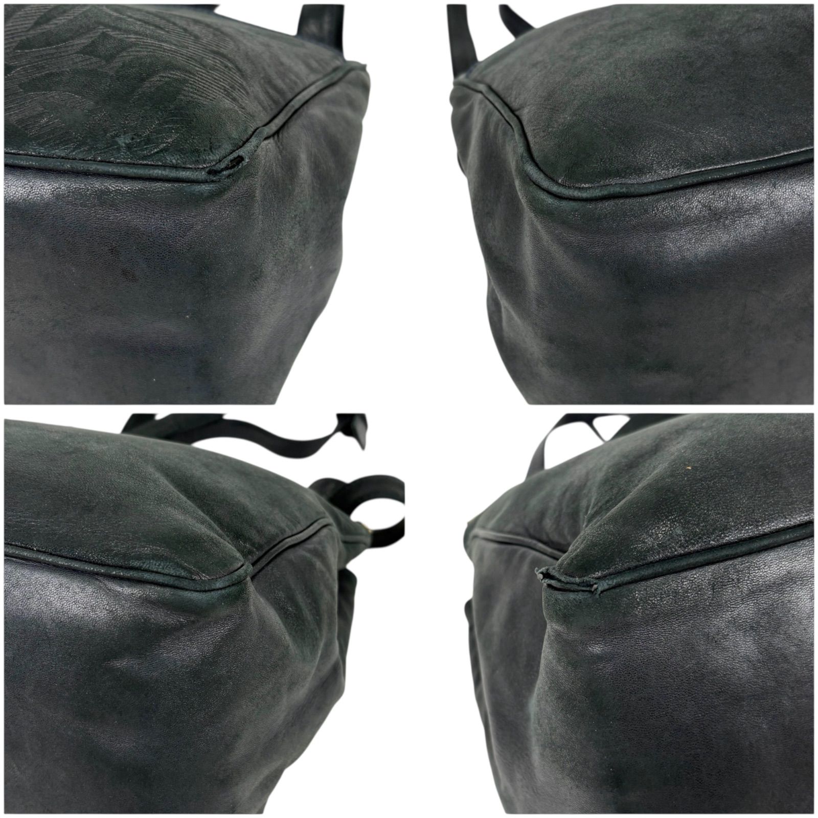 LOEWE ネイビー ショルダーバッグ エンボスロゴ ロエベ LOEWE ショルダーバッグ ナッパレザー ネイビー 紺色