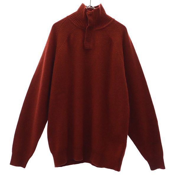 チャップス 未使用 長袖 ウール ハイネック セーター L レッド CHAPS ラルフローレン ニット タグ付き メンズ 古着 【231222】
