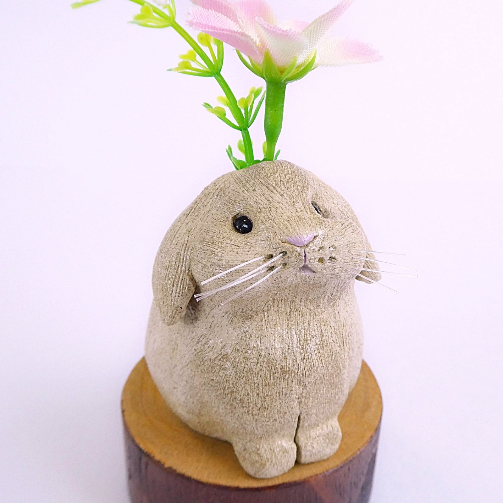 うさぎの置物(茶色/垂耳)＊ホーランドロップ＊ロップイヤー＊ドライ