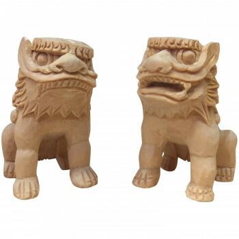 神棚の里 神棚 神具 手彫り置物 狛犬 上彫リ