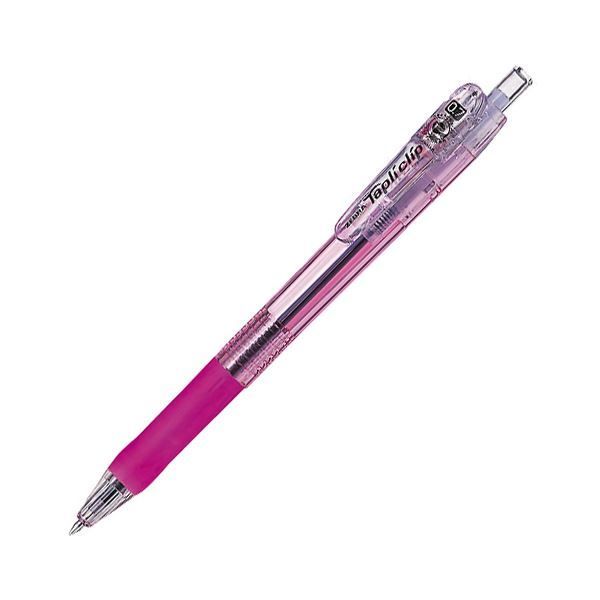 (まとめ) ゼブラ 油性ボールペン タプリクリップ0.7mm 黒 （軸色 ピンク