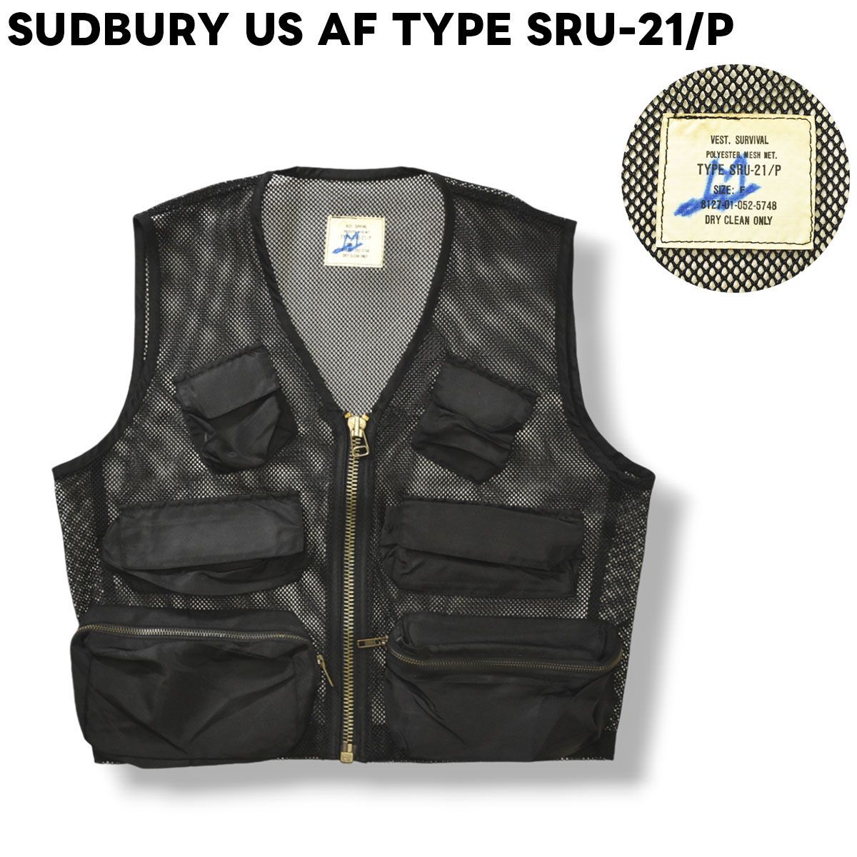 SUDBURY US AF サバイバル ベスト TYPE SRU-21／P メッシュ F