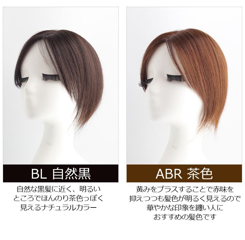 私元気 人毛 艶髪 部分ウィッグ【25cm】 人毛 ウィッグ つむじ  