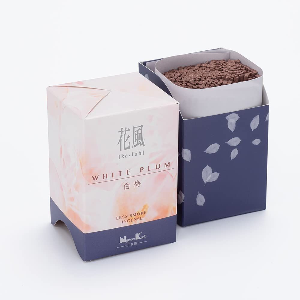 新着商品 ミニ寸 箱寸法5×5×7.4cm ◆コンパクト仏壇に最適な短いお線香 日本香堂 白梅 花風 家庭用線香