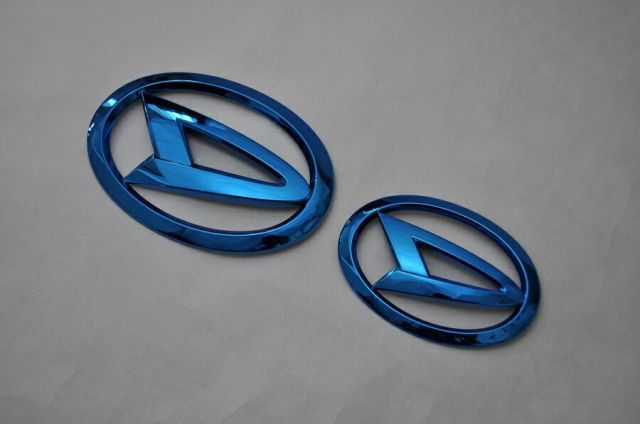 ＬＡ６００　タント　ブルーメッキエンブレムフロント／リアダイハツマーク２点ＳＥＴ　　INVENTER/grow/メッキ/ブラッククローム/ゴールド/車エンブレム/車パーツ/
