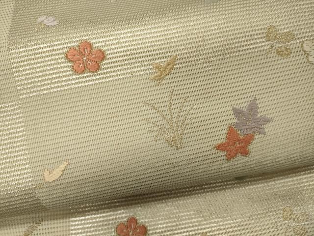 アンティーク名古屋帯　鳥の宝船　刺繍　大正ロマン　正絹　No.k アンティーク名古屋帯 鳥の宝船 刺繍 大正ロマン 正絹 No.k