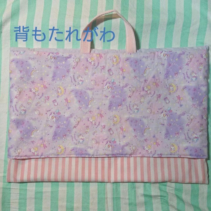 ユニコーン水色防災頭巾カバー背もたれあり女子 ゆめかわ ユニコーン