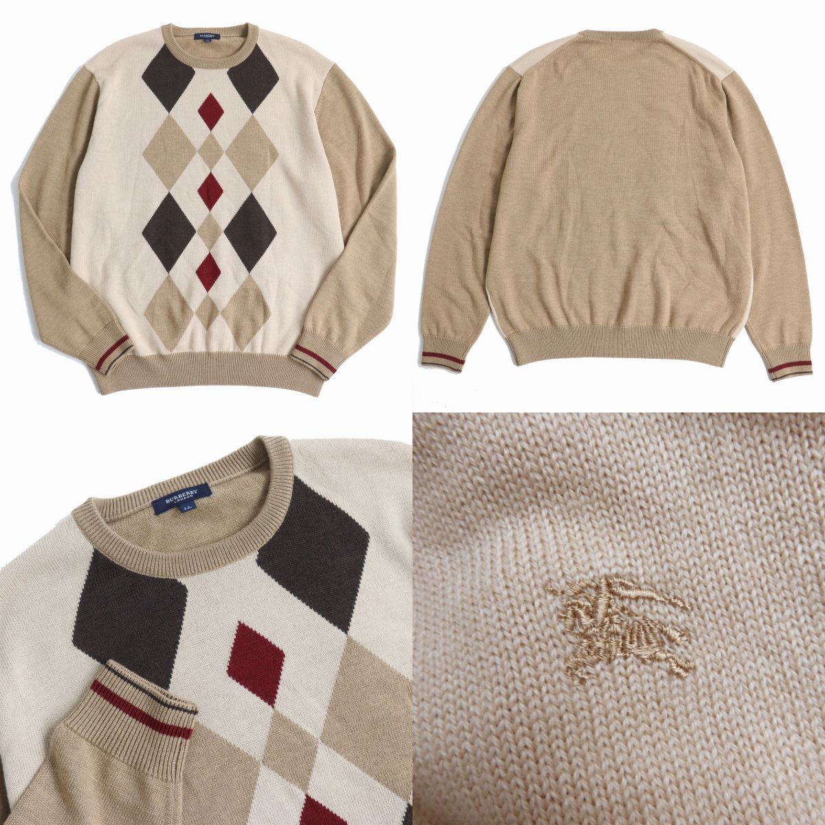 極美品△正規品 BURBERRY LONDON バーバリーロンドン 長袖 ニット