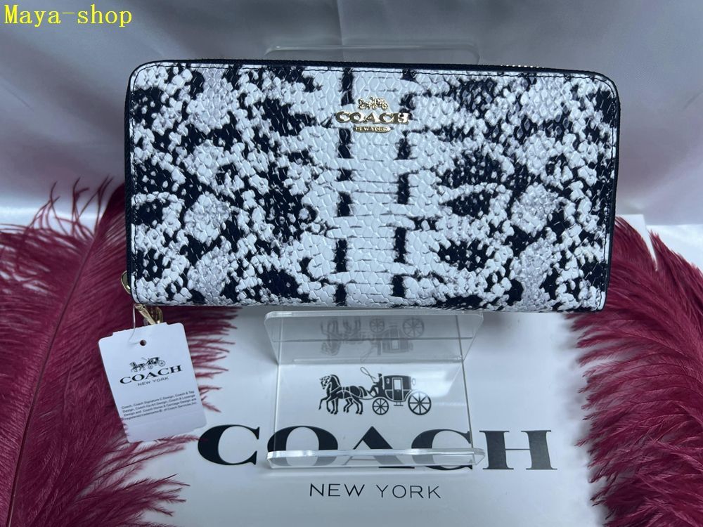 コーチ COACH 長財布 財布  シグネチャー アコーディオン ジッピーウォレット 蛇柄 スネーク型押し  プレゼント 贈り物 ギフト   敬老の日 財布 レディース 新品未使用 ブランド ブランド  ファッション B183 F53659 12