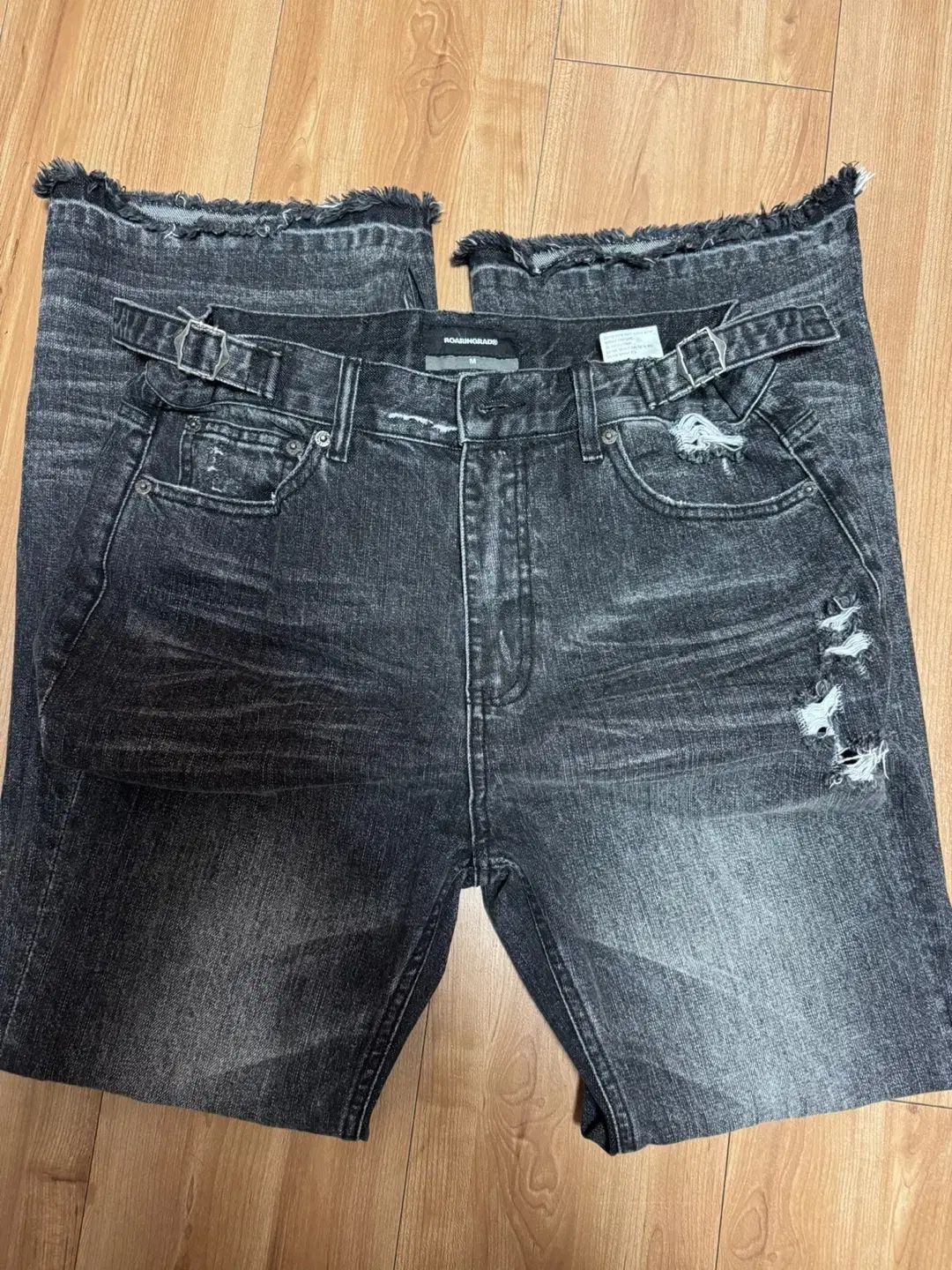 M ローリングラード FLARED WASHED JEANS BLACK