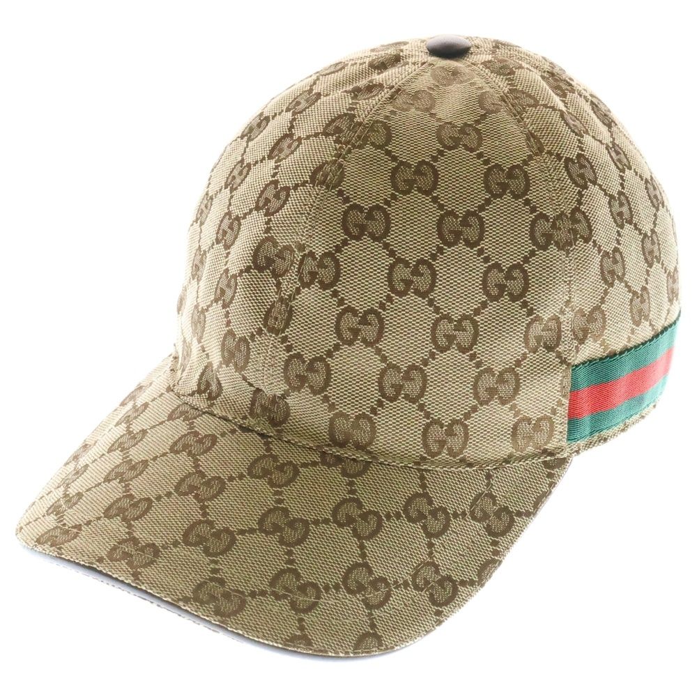 GUCCI グッチ GG柄 キャンバス キャップ 中古 GUCCI】グッチ『オリジナルGGキャンバス レザーロゴパッチ