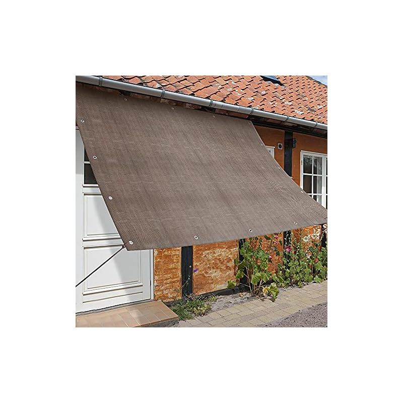 XiaZ 日除けシェード ベランダ 日よけスクリーン サンシェード オーニング 庭用サンシェード 外付け 家/廊下/庭下/屋外 バルコニーサンシェード ひよけ (モカ， 1*2ｍ) 0