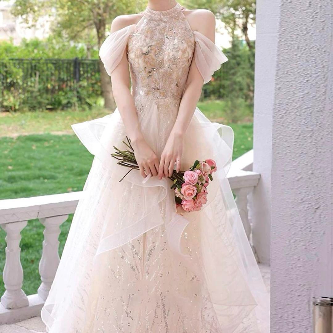 お花のデザインにスカートのフリルが可愛い イブニングドレス 【公式通販】