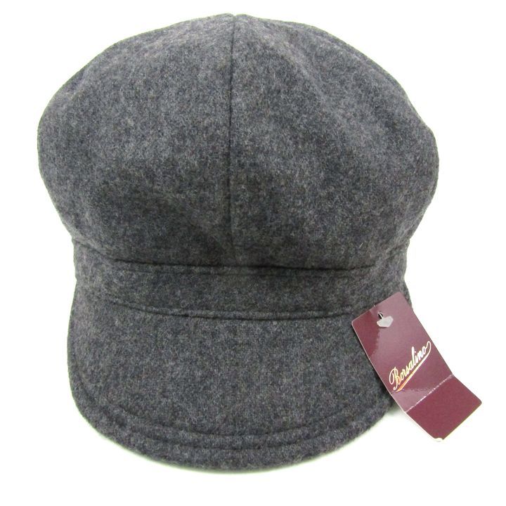 ボルサリーノ キャスケット 帽子 ウール混 ブランド 日本製 ♥品 メンズ 52cmサイズ グレー Borsalino