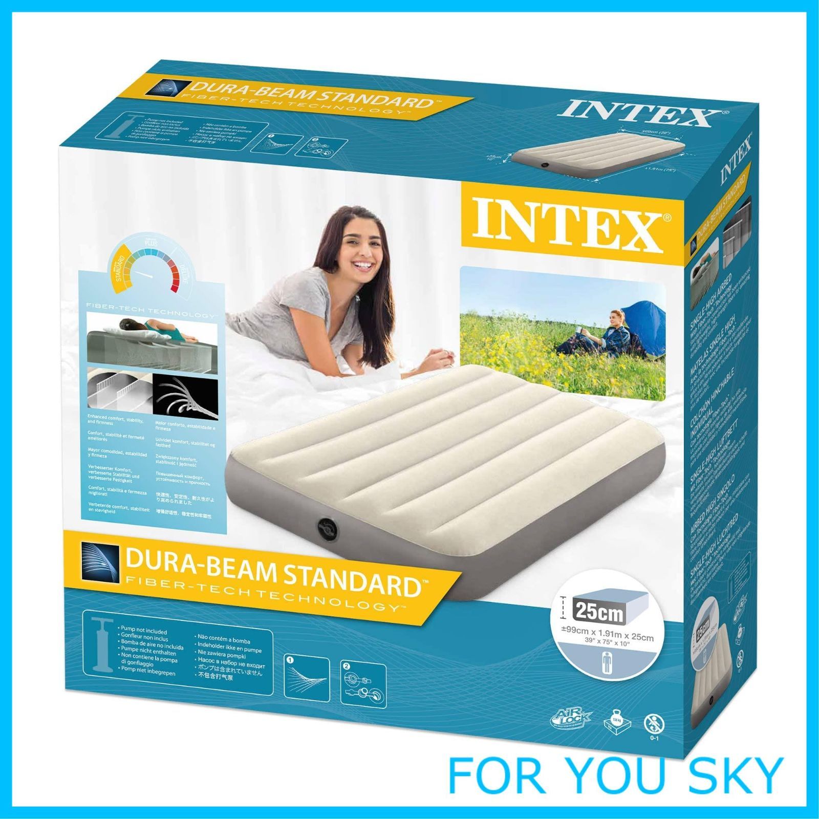 インテックス エアーベッド プレムエアー1 電動ポンプ シングル ベッド