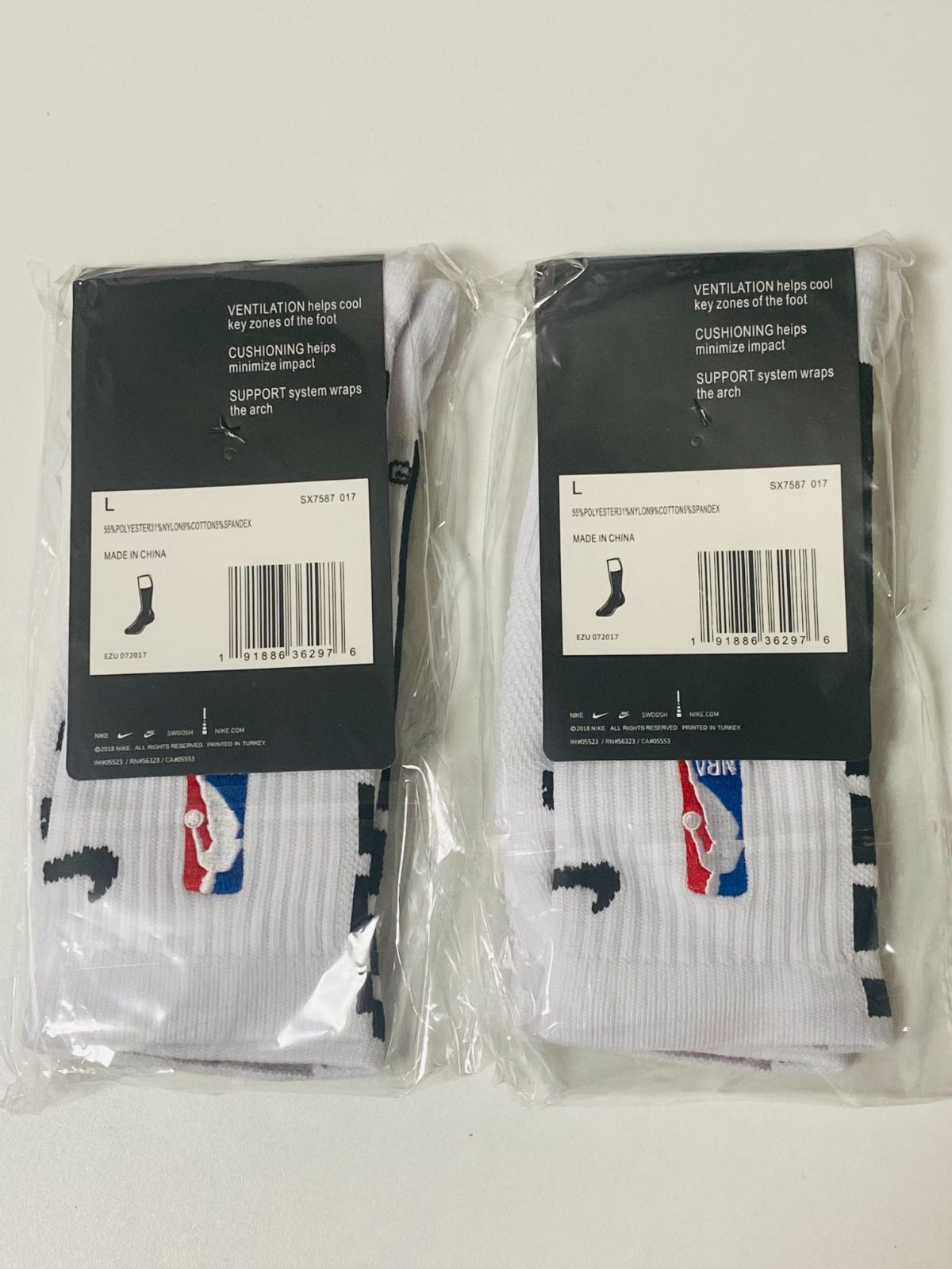 EUR42-46 NIKE Elite CREW エリート クルーソックス 2足セット NBA