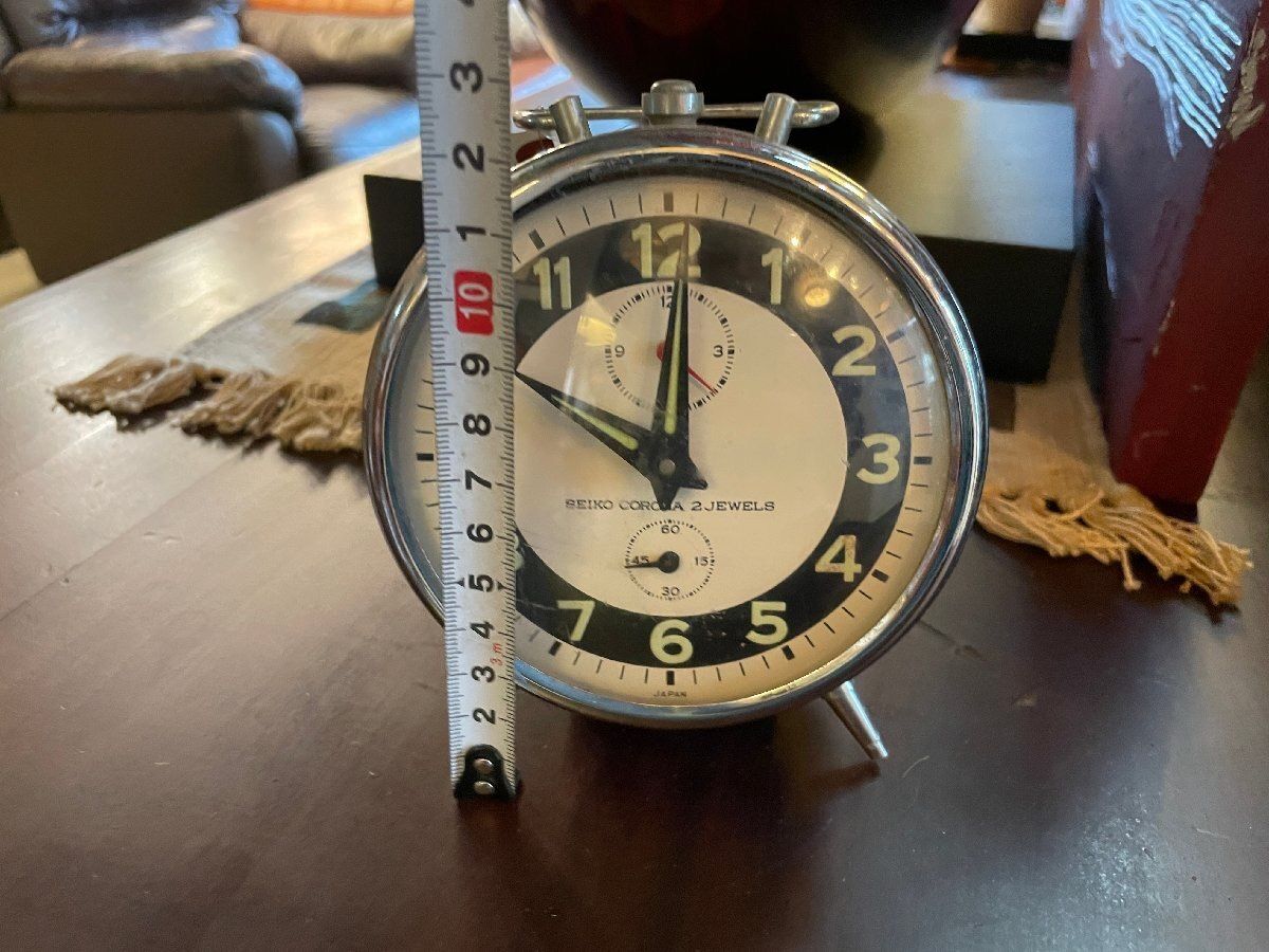 【アンティーク】精工舎　昭和30年代　オルゴール付き　一日巻手巻き置き時計 アンティーク】精工舎 昭和30年代 オルゴール付き 一日巻手巻き