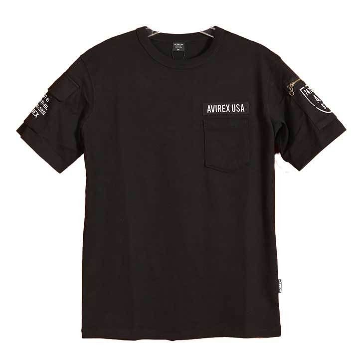 AVIREX ファティーグ 半袖Tシャツ 6113328 ブラック
