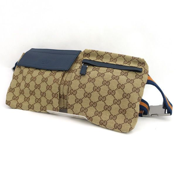 グッチ ボディバッグ GGキャンバス レザー ブラウン 28566 GUCCI/グッチ】 28566 ウエストバッグ ボディバッグ GG