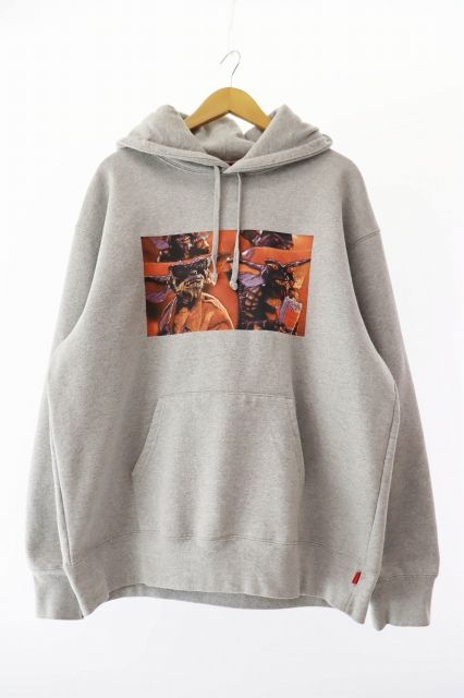 シュプリーム SUPREME 22AW Gremlins Hooded Sweatshirt グレムリン フーデッド スウェットシャツ パーカー L グレー ブランド古着ベクトル AA 250602