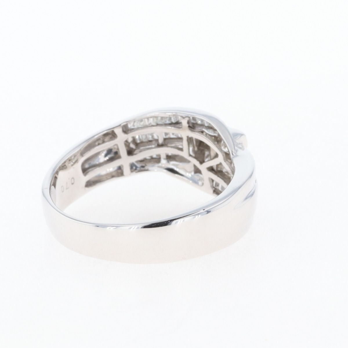メレダイヤ デザインリング K18 ホワイトゴールド 指輪 リング 16号 WG 