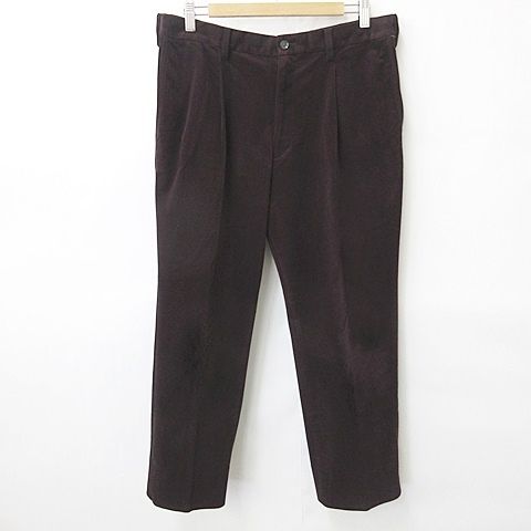 マンシングウェア MUNSINGWEAR ゴルフ パンツ スラックス URBILD4D 千鳥格子 チェック柄 別珍 ベロア 赤 茶 レッド ボルドー ワイン ブラウン 88