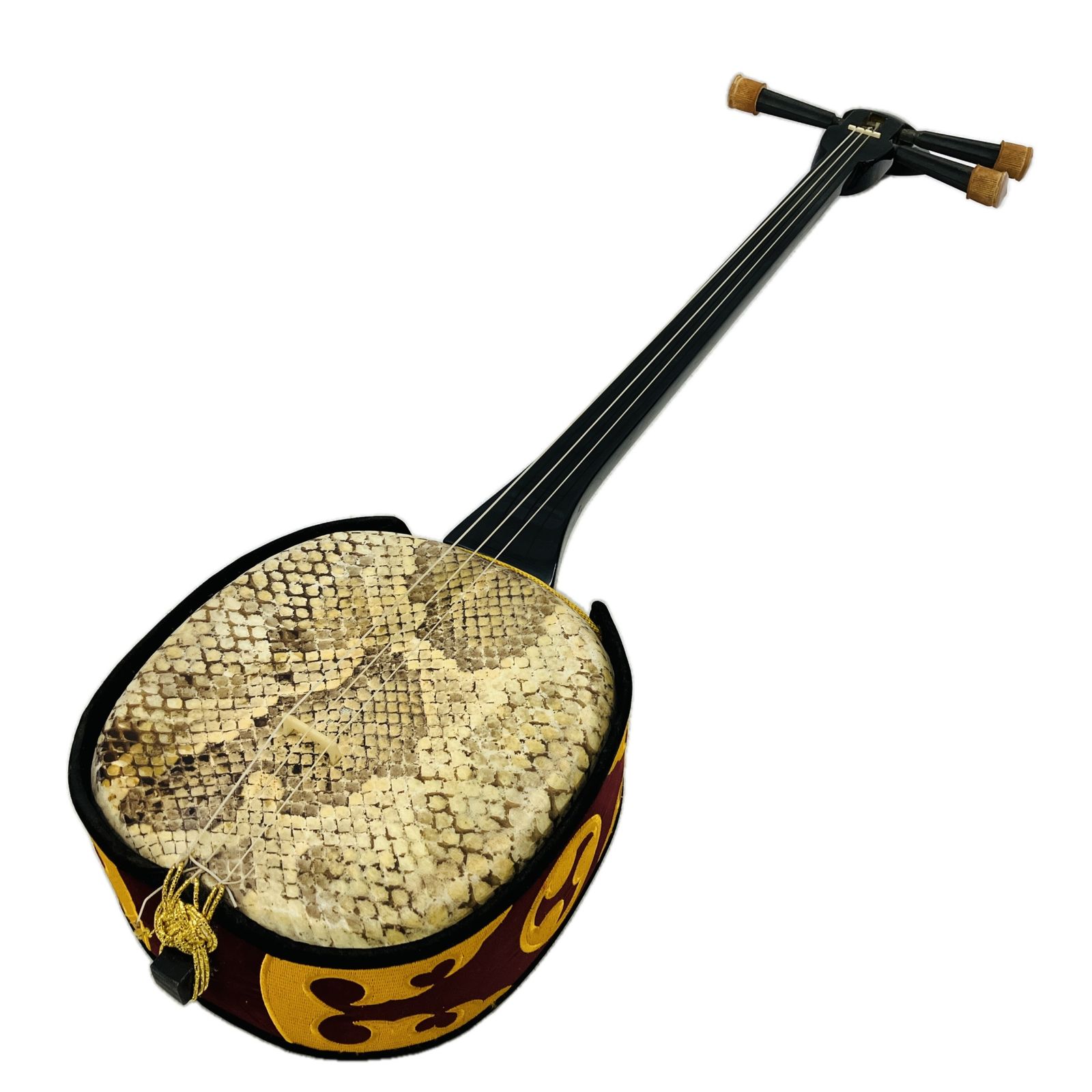 三味線 沖縄 人工皮 蛇柄 弦楽器 ソフトケース 付き C10416962