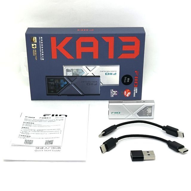 アウトレット品 FIIO USB DAC内蔵ヘッドホンアンプ KA13 シルバー FIO-KA13-s