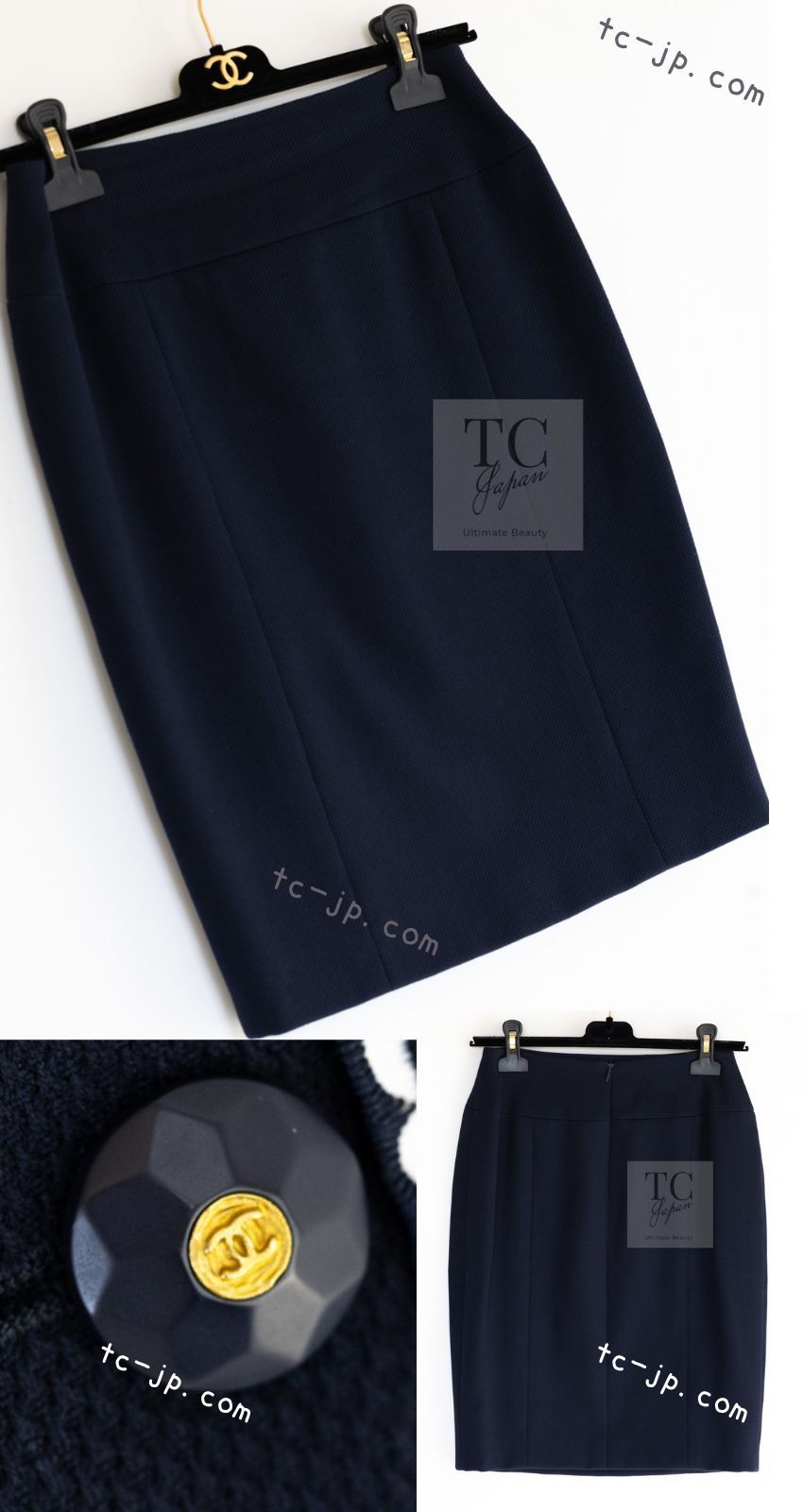 シャネル ジャケット スーツ CHANEL ネイビー ブラックピンクの